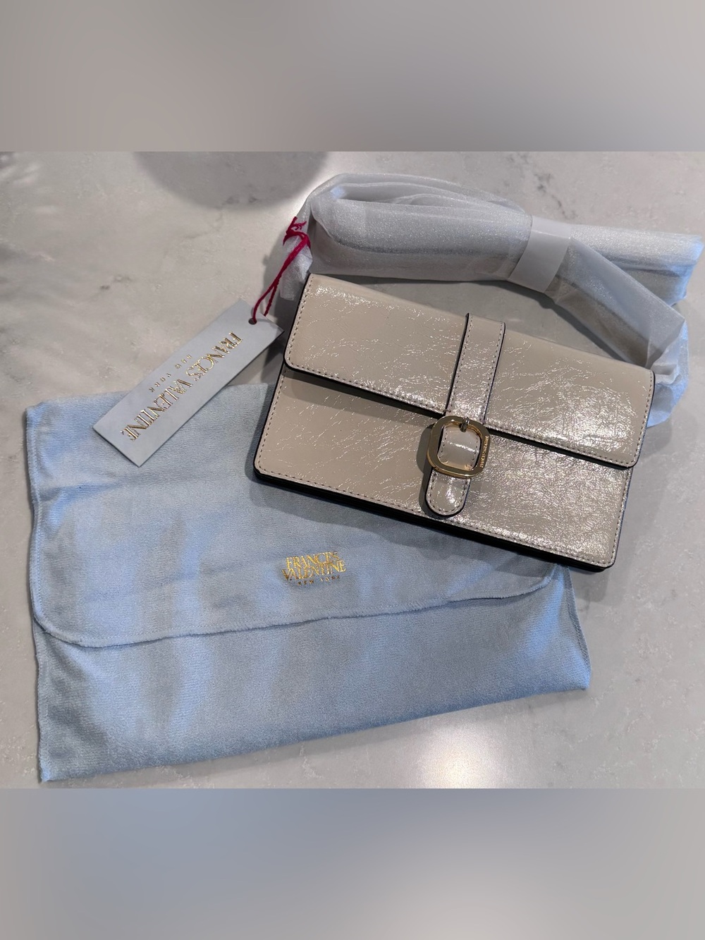 Frances Valentine Cream Patent Crossbody